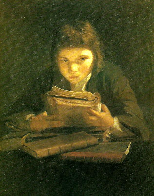 Sir Joshua Reynolds boy reading oil painting picture